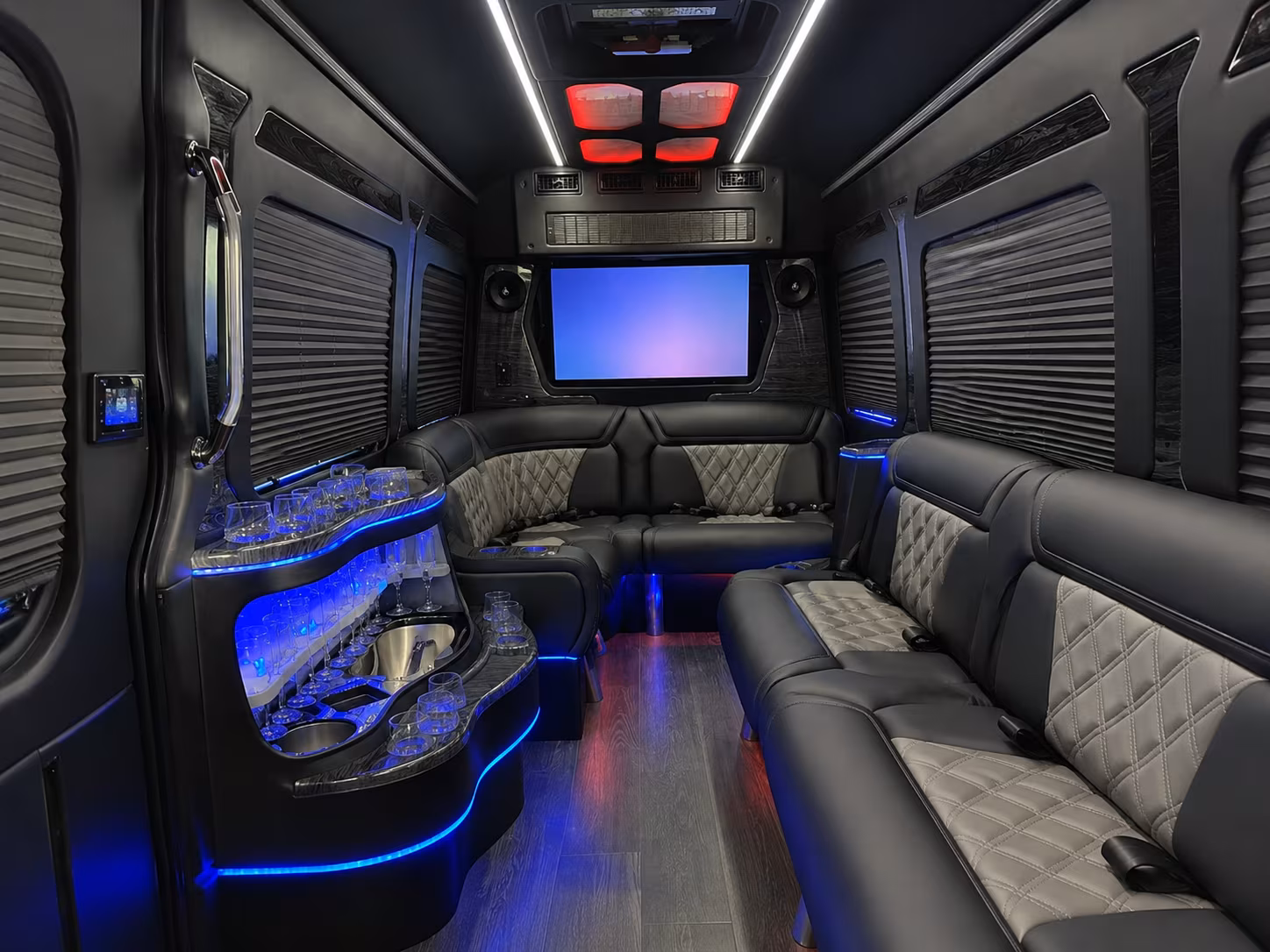 ventura 30 passenger party bus interior