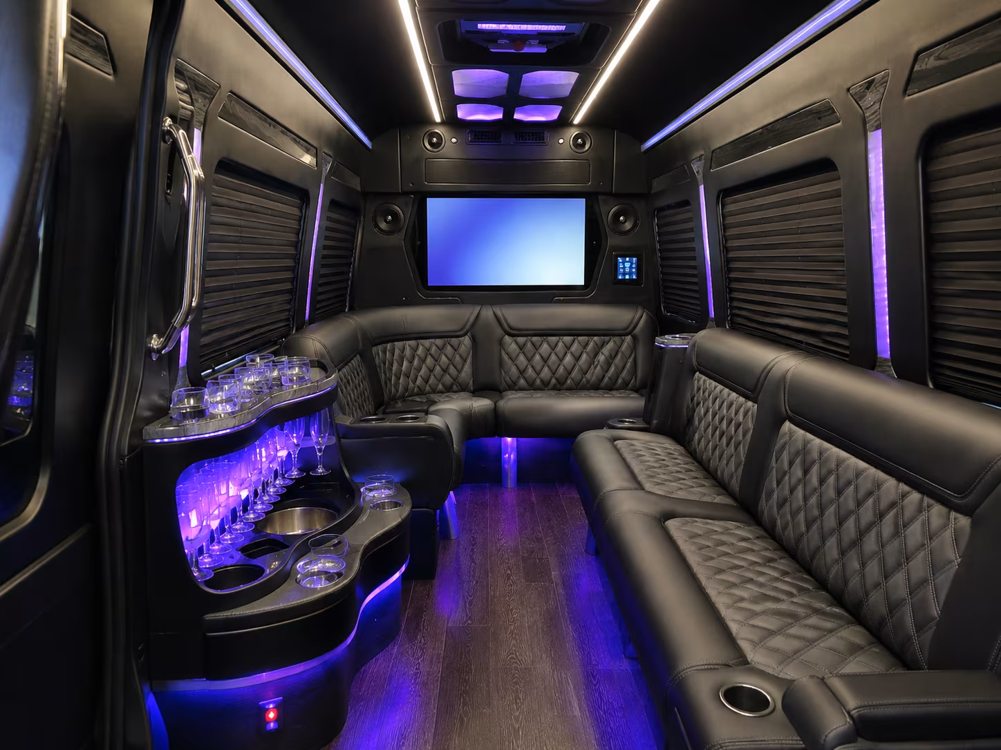 ventura 50 passenger party bus inside